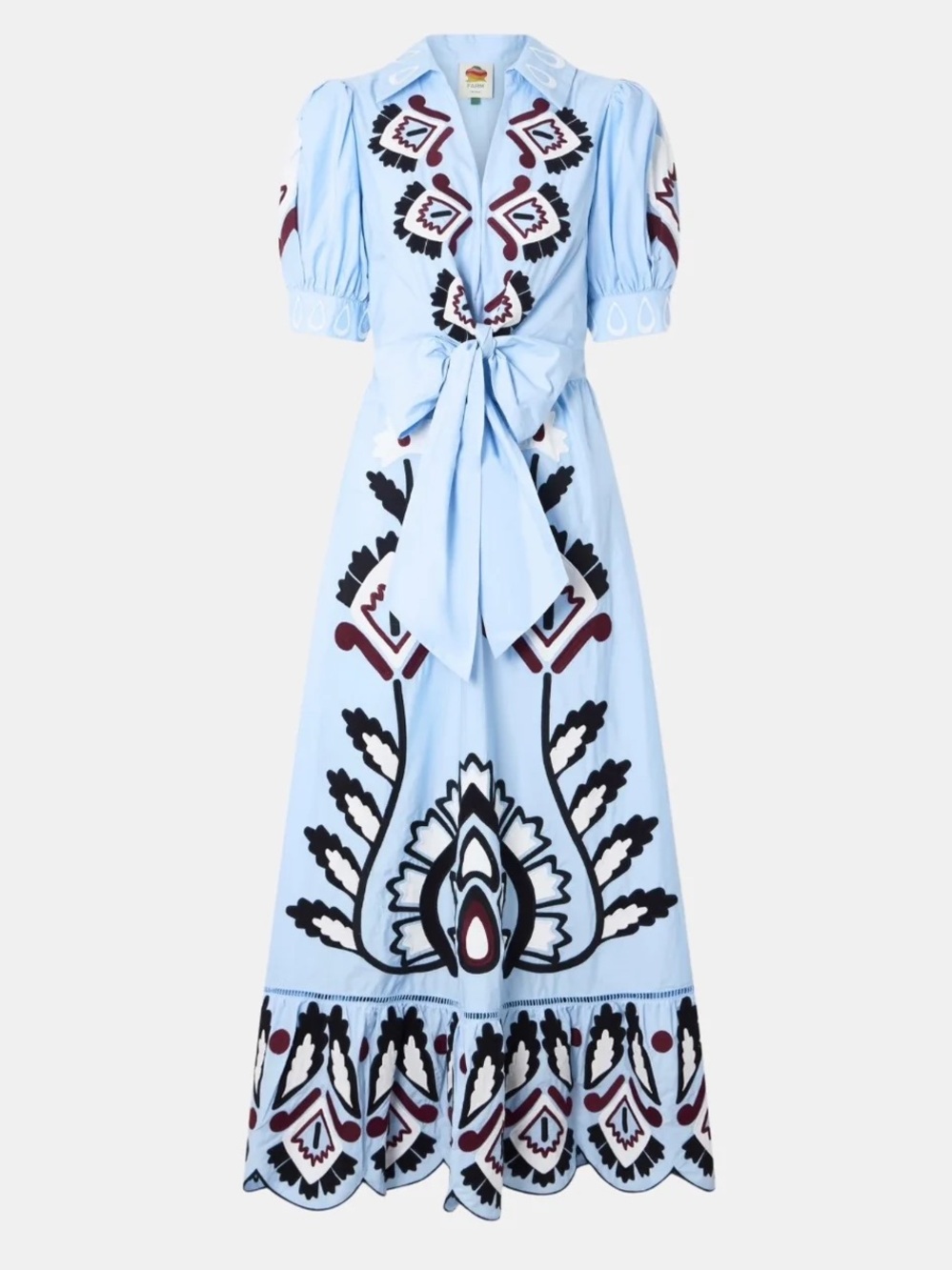 FARM RIO
ARTISANAL EMBROIDERED MAXI DRESS